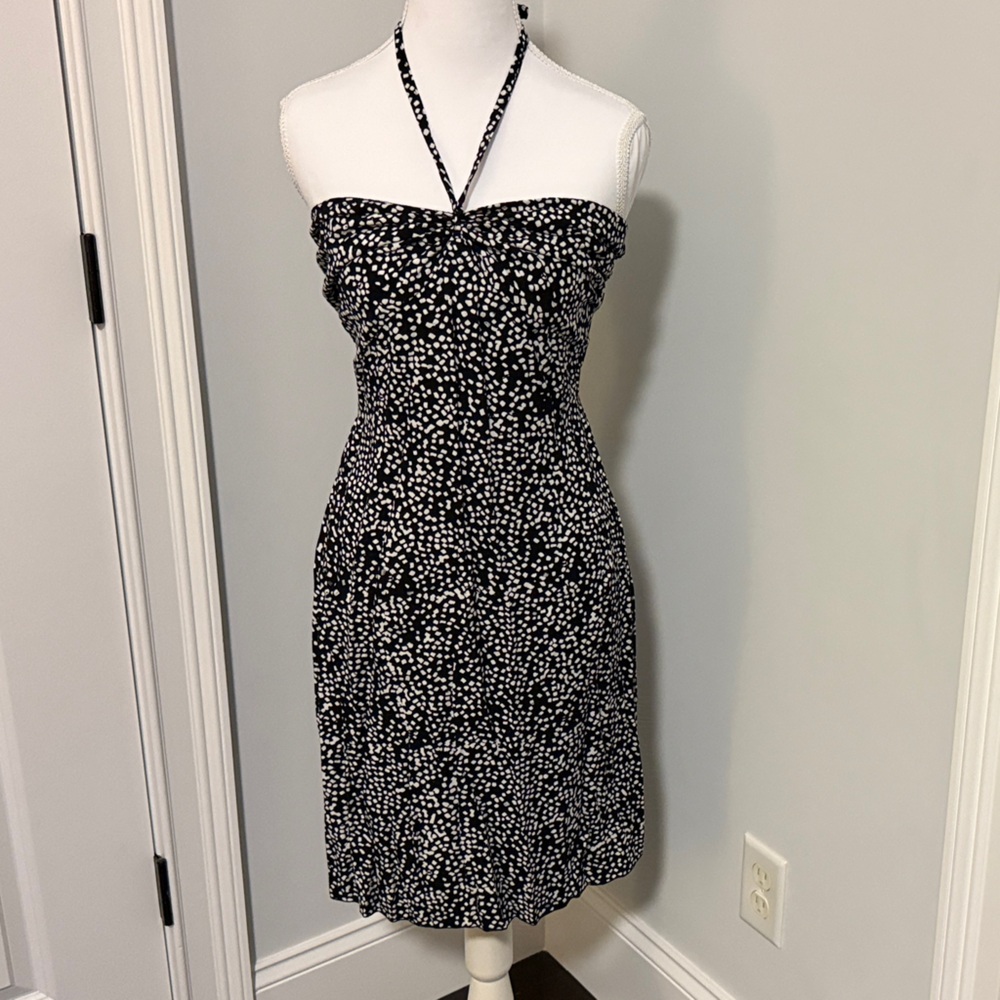 Black and White Halter Dress